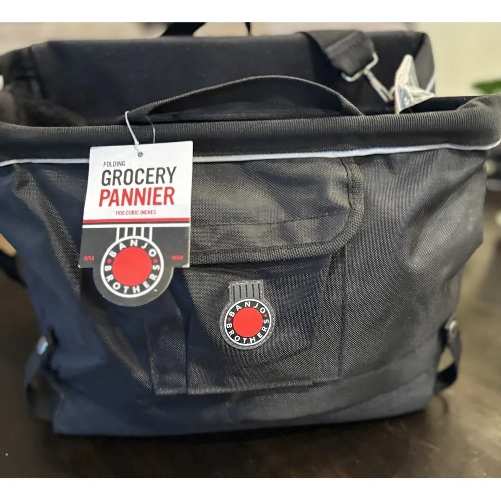 NWT Banjo Brothers Grocery Bag Pannier: Black Cycling Commuter Groceries